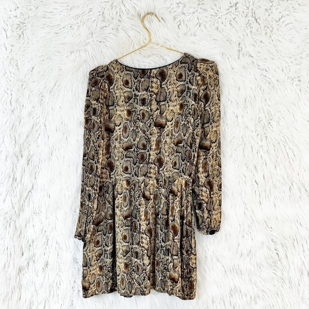 ZARA snakeskin python print long sleeve mini dres… - image 4